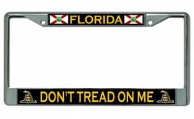 Lpo2732 License Plates Online Florida Donftt Tread 2nd Amendment Chrome Plate Frame