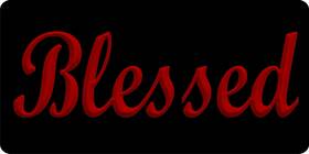 License Plates Online Lpo788 Blessed With Red Letters Photo Plate -