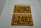 Ln2482 Texas Original Pair Of Passenger Car License Plates Ln