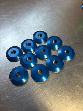 Mbw2503b Madden Performance 1/4 Inch Billet Aluminum Fender Washers Anodized Blue 10x Made In Usa