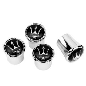 673003147 Maserati New Genuine Valve Stem Cap Cover Black Set Oe