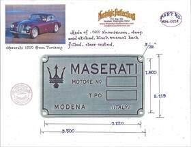 Mps-0124 Maserati Vintage Data Plate