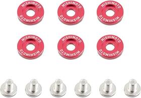 Mmfw-sm-6rd Mishimoto M6 X 1.0 Fender Washer And Bolt Kit 6 Pcs Red