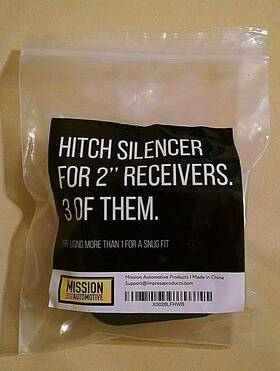 X0028lfhwb Mission Automotive Hitch Silencer Set 3 Black Rubber New 2 Inch Receiver