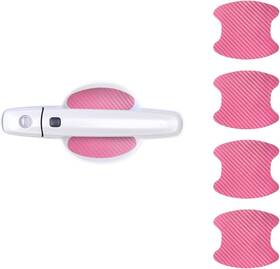 Moly Magnolia 716837845034 4pcs Car Door Handle Cup Stickers Carbon Fiber 3d Auto Bowl Pink