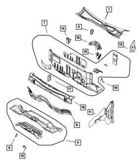 05109373ac Mopar Genuine Cowl And Plenum Panel 5109373ac