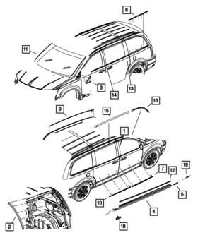 05113643ac Mopar Genuine D Pillar Applique Left 5113643ac
