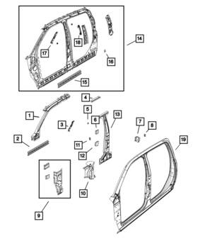 55112270ab Mopar Genuine C-pillar Reinforcement Right