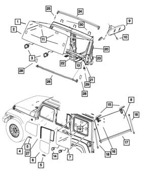 55395579af Mopar Genuine Windshield Reinforcement Left