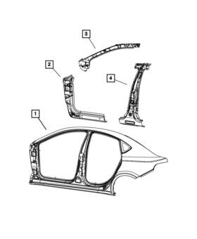 68081183ad Mopar Genuine B-pillar Reinforcement Left