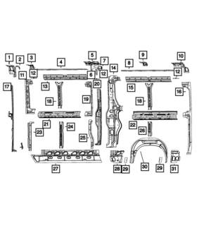 68109595ab Mopar Genuine Center Pillar Reinforcement