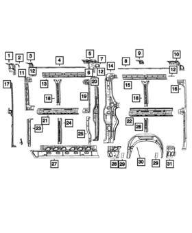 68167582aa Mopar Genuine B-pillar Reinforcement