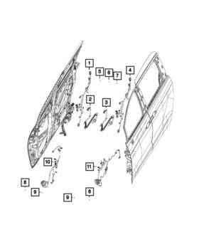 68354801ac Mopar Genuine Front Door Wiring Right