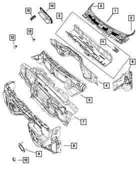 68362460ae Mopar Genuine Cowl Side Trim Panel Right