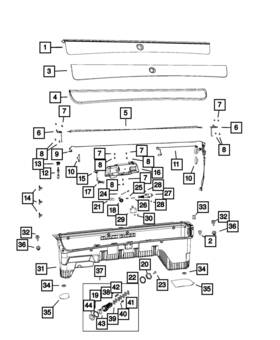68428855ab Mopar Genuine Storage Bin Applique Left