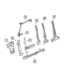 68436310ac Mopar Genuine A Pillar Inner Panel Right