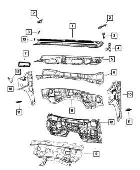 68492560aa Mopar Genuine Cowl Plenum Lower Panel