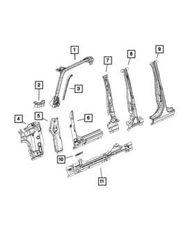68506620aa Mopar Genuine B-pillar Reinforcement Right