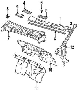 66827-01g01 Nissan Genuine Cowl Panel Clip