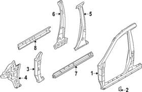 G62b1-6tama Nissan Genuine Hinge Pillar Reinforced