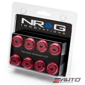 Fw-800rd Nrg 8pc Bumper Dress Up Fender Washer Kit M8 12mm Red Bolt For Plastic 800rd