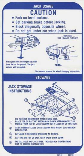 Dt46 Oer Inner Trunk Lid Spare Jacking Instructions Decal 1970 Pontiac Firebird