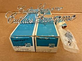 231539 Oldsmobile Nos 1973-1975 Cutlass Supreme Emblems 73 74 75 Gm Set Of 2