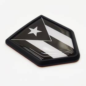 Overdecor 732122271258 Black Puerto Rico Flag Decal 2 X 2.4 Inches
