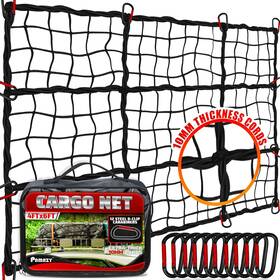Cgn1 Pamazy Premium 4ftx6ft Heavy Duty Cargo Net Stretches To 8ft X 4&apos X6&apos Black
