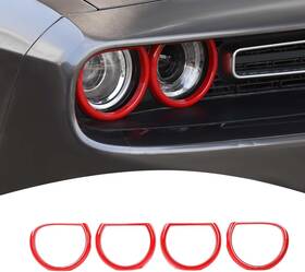Pdk-04246 Pdklin For Challenger Headlight Bezel Cover Trim Ring Red Dodge