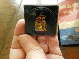 1522508 Plymouth Mopar 1950s Ornament Crest Ship Molding 1953 Quarter Belt Emblem Mayflower Medallion Nos