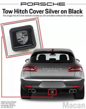 Pna-705-003-02 Porsche Genuine Macan Tow Hitch Cover Silver On Black Pna70500302