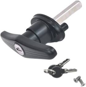 Qzattcaen 619438666759 Pickup Truck Cap Topper Camper Shell Locking T-handle Key Lock Silver Black