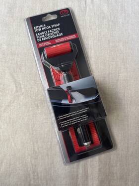 Redline 757558377114 Car Auto Tow Hook Strap Accessories Replica Black Red New