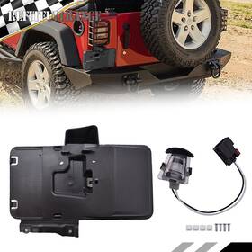 Rr1434158 Refitfullrange Black With Light Rear License Plate Tag Bracket For Jeep Wrangler Jk 2007-2017