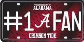 Mtf150102 Rico Industries Alabama Crimson Tide #1 Fan Metal License Plate -