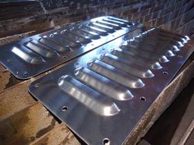 4as0111b Rodlouvers Single 4 Inch Louvered Aluminum Panel Kit Hood Cooling Jeep Louver