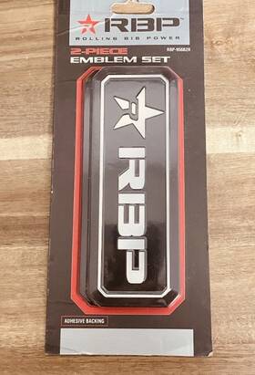 Rbp-956bzr Rolling Big Power Rbp Black/silver Aluminum 2-piece Emblem Set Decal