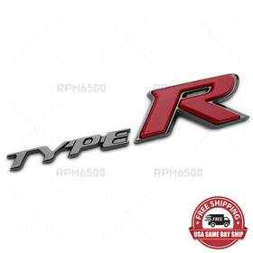 75723-tgh-a01 Rpm6500 For Honda Type R Racing Sport Gun Black Rear Tailgate Emblem Badge Logo Metal