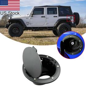 Hy34 Ry Auto For Jeep Wrangler Jk 2007-2018 No Drilling Metal Black Fuel Door Gas Cap Cover