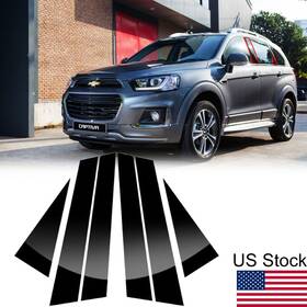 7252 Ry Tech For 2009-2018 Chevrolet Captiva 6pcs Glossy Piano Black Door Pillar Posts Cover