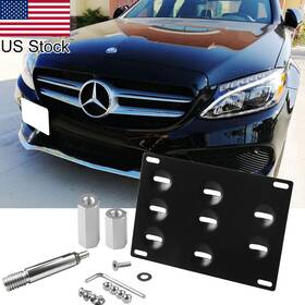 7103 Ryck Motoring 1pc Tow Hook License Plate Bumper Bracket Holder For Mercedes-benz C E S Glc Glk