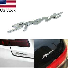 Th28z Ryck Motoring 5ftft Silver Chrome Sport Letter Emblem Rear Trunk Fender Decal Badge Universal