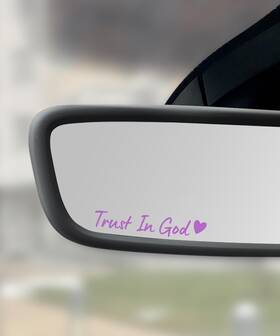 2328tz001 Scuari 4pcs Car Stickers Cars Decals Accessories Trust In God Rearview Purple