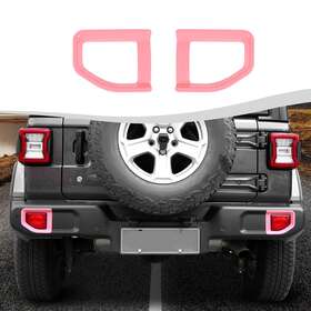 Shineka231107l7805 Shineka Pink Rear Bumper Fog Light Lamp Decor Cover For Jeep Wrangler Jl 18 Accessories