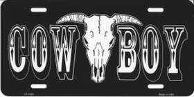 Lp-1240 Smart Blonde Cowboy With Skull License Plate -