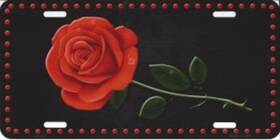 Lp-427fp Smart Blonde Red Rose Centered Metal License Plate