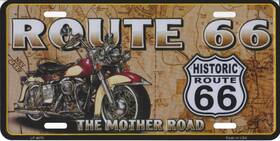 Lp-4670 Smart Blonde Route 66 With Motorcycle License Plate