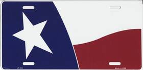 Lp-533 Smart Blonde Texas Flag Waving Metal License Plate