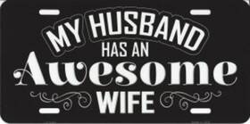 Lp-8281 Smart Blonde My Husband Has An Awesome Wife Metal License Plate